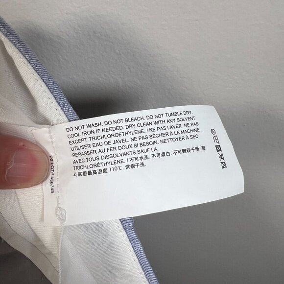 Theory Straight Cuff Pants Size 4 Sky Light Blue Work Career Business Silk Blend - Picture 12 of 12